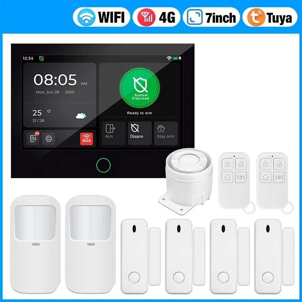 FullColor 7Inch IPS Touchscreen Security Hub 4G WiFi Residential Defense System 7