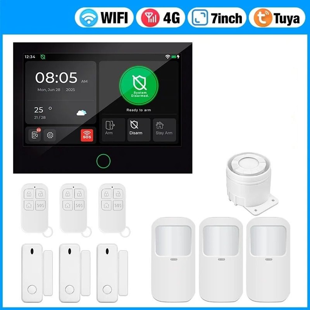 FullColor 7Inch IPS Touchscreen Security Hub 4G WiFi Residential Defense System 8