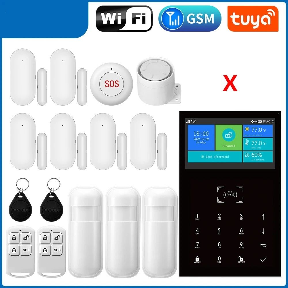 43Inch Smart Home Security Hub WiFi GSM Alarm With Temperature Display 11