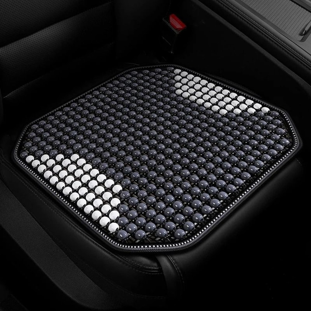 Natural Wooden Bead Cooling Seat Cushion Breathable Massage Support For Car Home 0