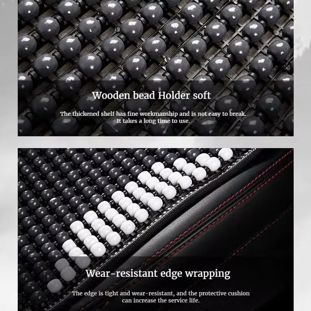 Natural Wooden Bead Cooling Seat Cushion Breathable Massage Support For Car Home 5