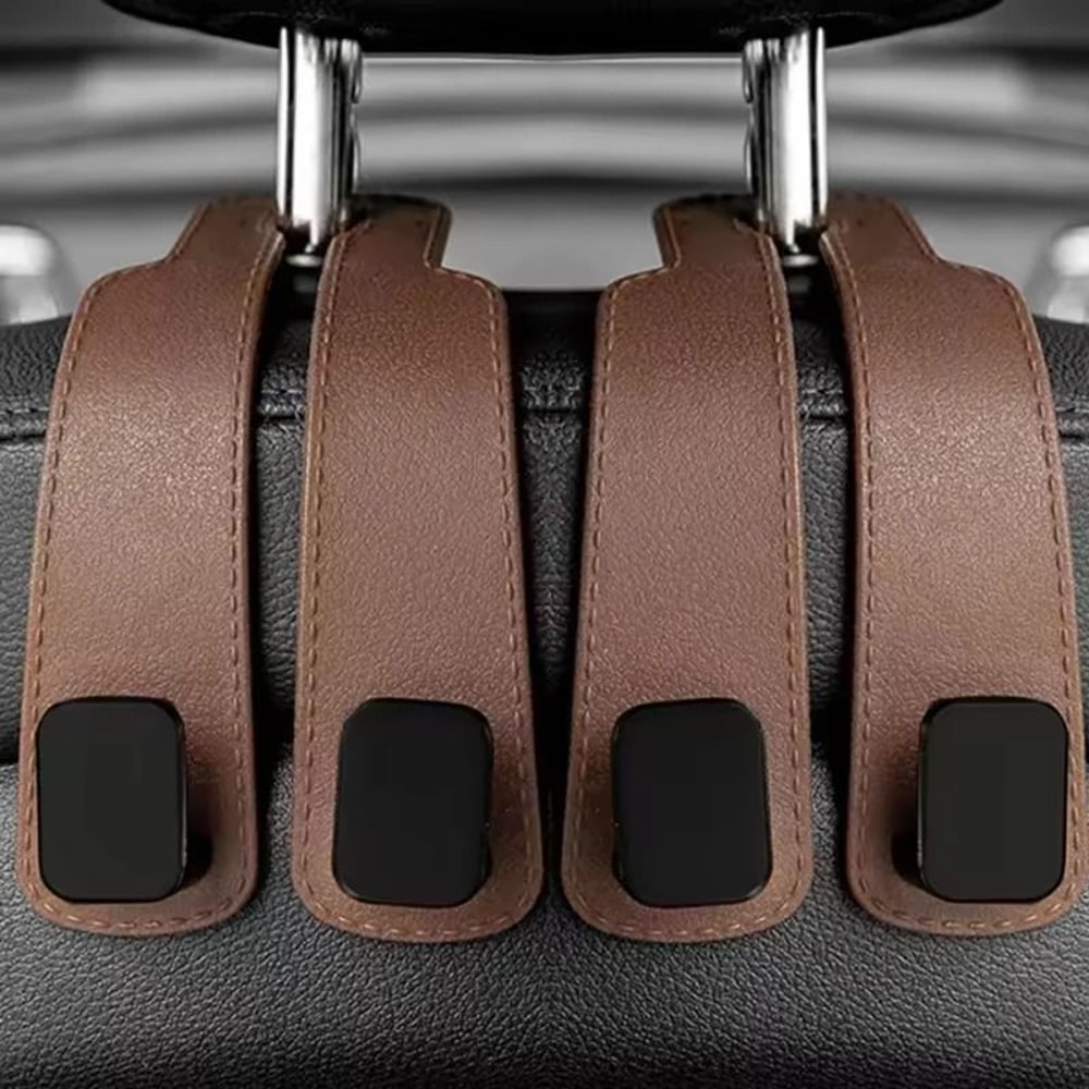 Luxury Suede DoubleEnded Car Hook MultiFunctional Headrest Storage Phone Holder 9