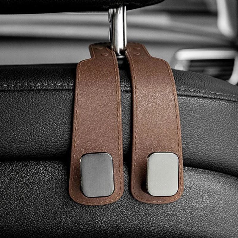 Luxury Suede DoubleEnded Car Hook MultiFunctional Headrest Storage Phone Holder 7