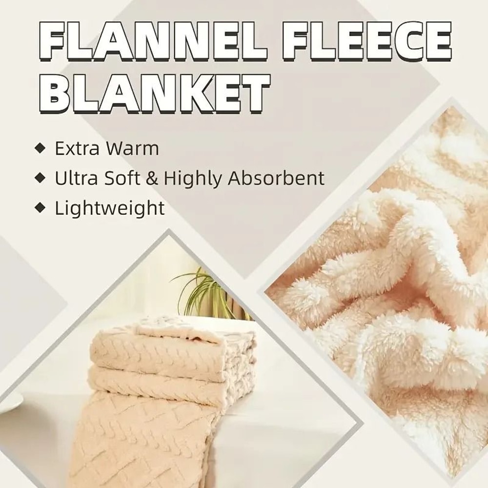 UltraSoft 3D Plush Fleece Blanket Luxurious DenseWeave Flannel Throw For Exceptional Warmth 5