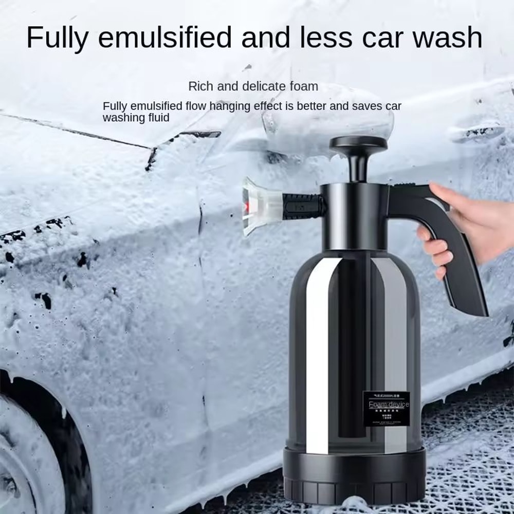 2L Professional Hand Pump Foam Sprayer HeavyDuty Pneumatic Foam Cannon With 3 Interchangeable Nozz 5