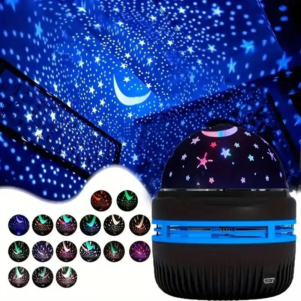USB Magic Ball Stage Light Rotating RGB Starry Sky Moon Projector For Home Atmosphere 0