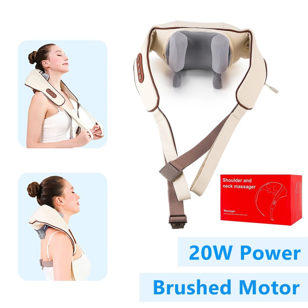 Brushless Motor Neck Shoulder Massager Wireless 26W DeepKneading Thermal Massage Shawl 11