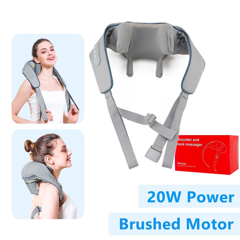 Brushless Motor Neck Shoulder Massager Wireless 26W DeepKneading Thermal Massage Shawl 7