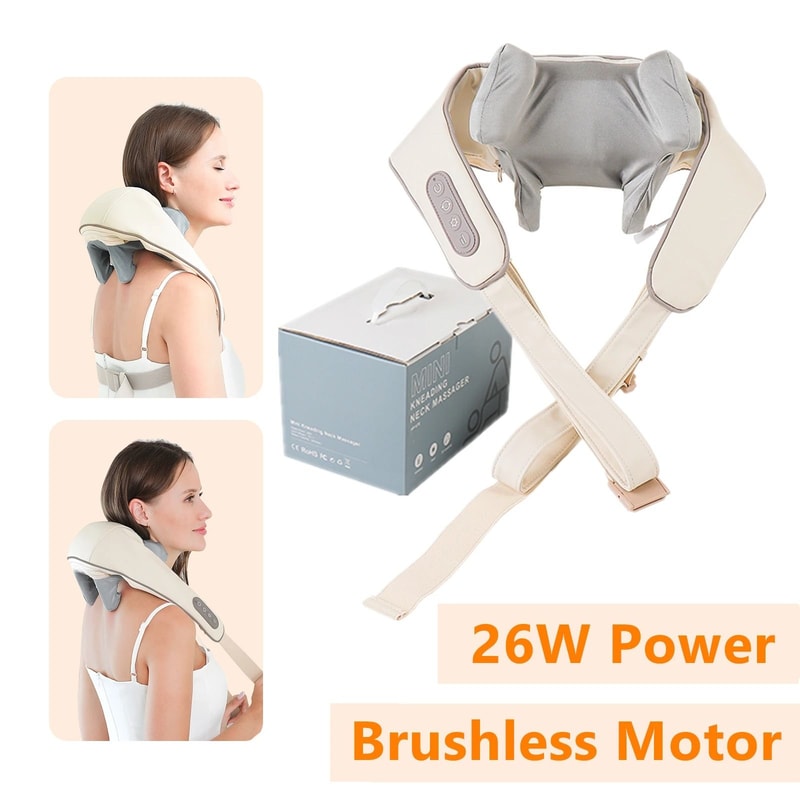 Brushless Motor Neck Shoulder Massager Wireless 26W DeepKneading Thermal Massage Shawl 8