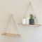 Floating Wooden Hanging Shelf WallMounted Rope Storage Rack For Plants Home Decor 2