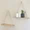 Floating Wooden Hanging Shelf WallMounted Rope Storage Rack For Plants Home Decor 7