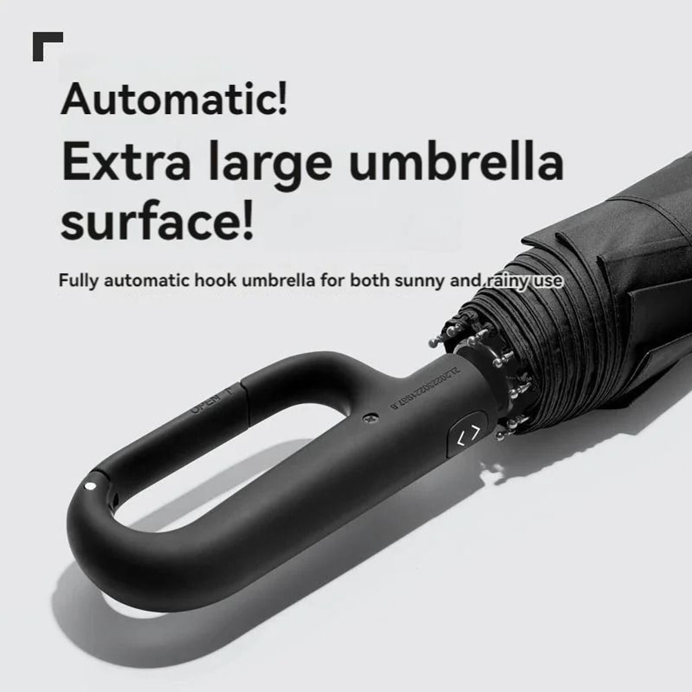 Fully Automatic ExtraLarge Windproof Umbrella Innovative Ring Buckle Handle DualLayer UV Protecti 1