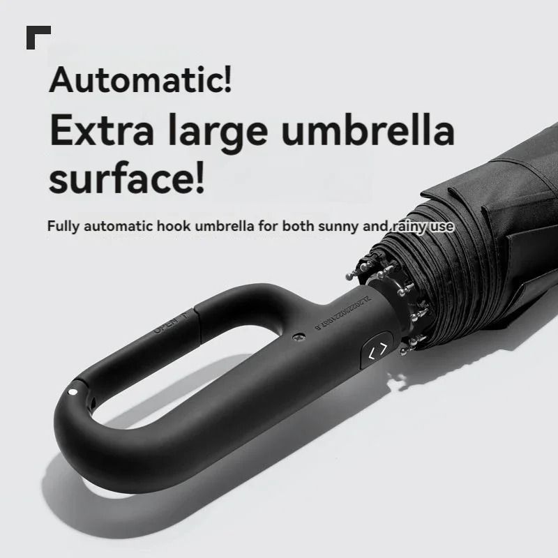 Fully Automatic ExtraLarge Windproof Umbrella Innovative Ring Buckle Handle DualLayer UV Protecti 1