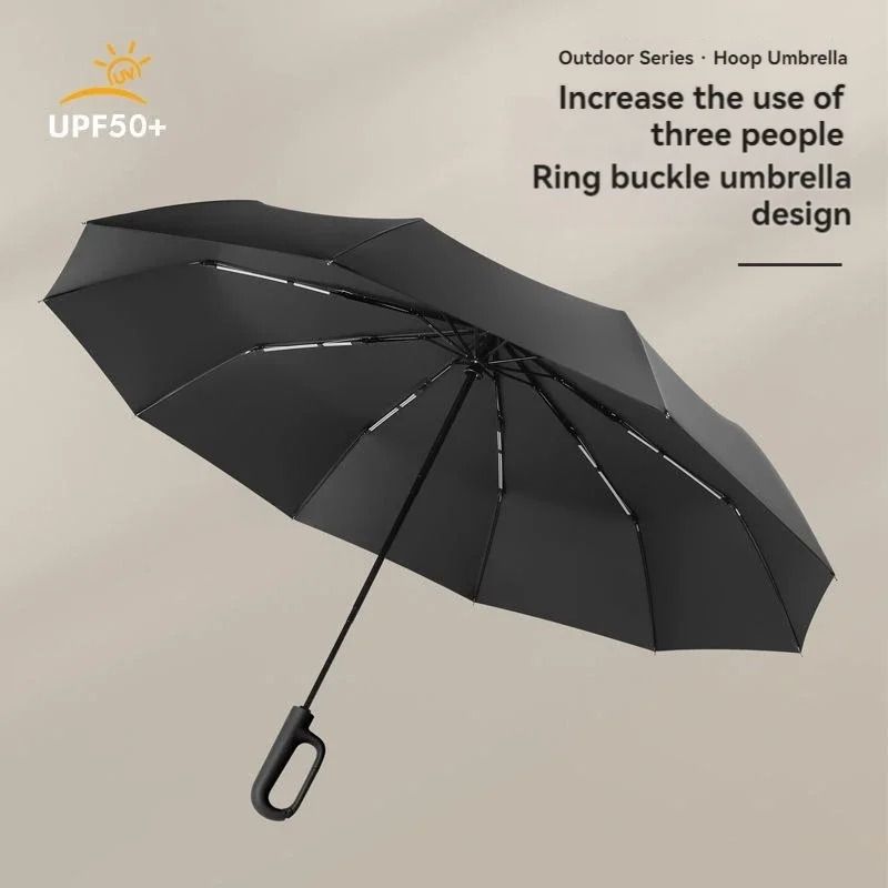 Fully Automatic ExtraLarge Windproof Umbrella Innovative Ring Buckle Handle DualLayer UV Protecti 4