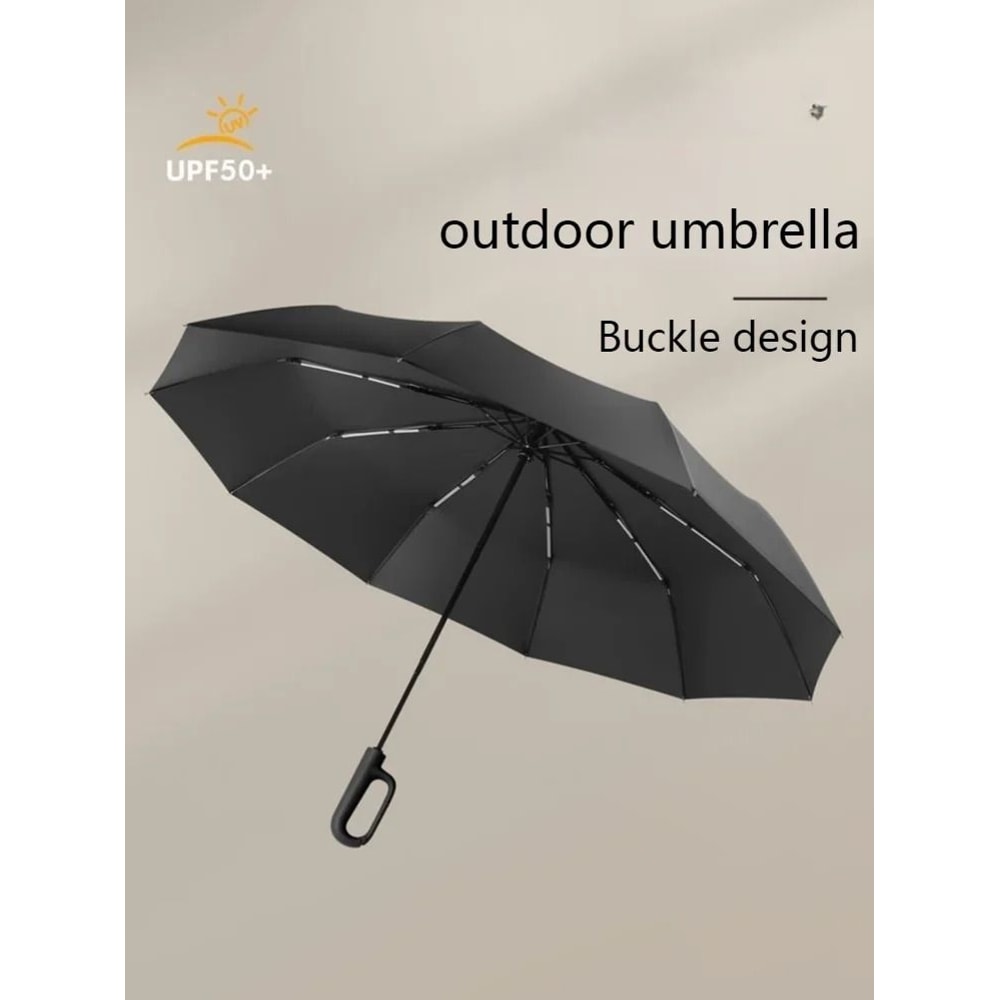 Fully Automatic ExtraLarge Windproof Umbrella Innovative Ring Buckle Handle DualLayer UV Protecti 5