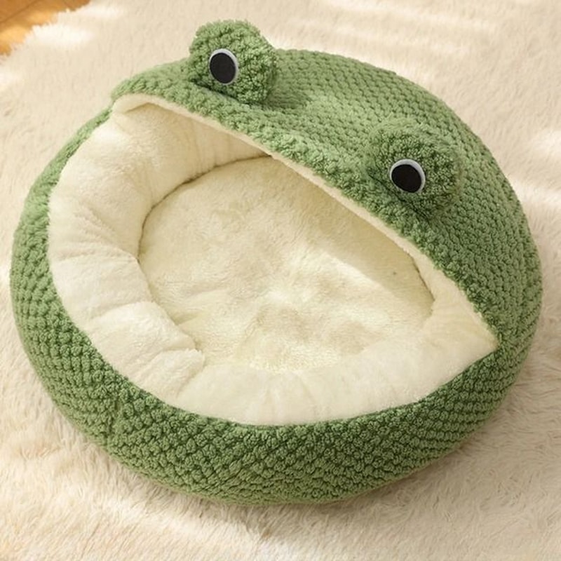 Plush Frog Shape Pet Nest Winter Warm Dog Cat Villa 4