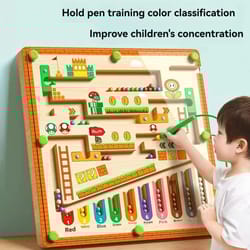 magnetic wooden maze puzzle – early learning concentration & logic training toy
