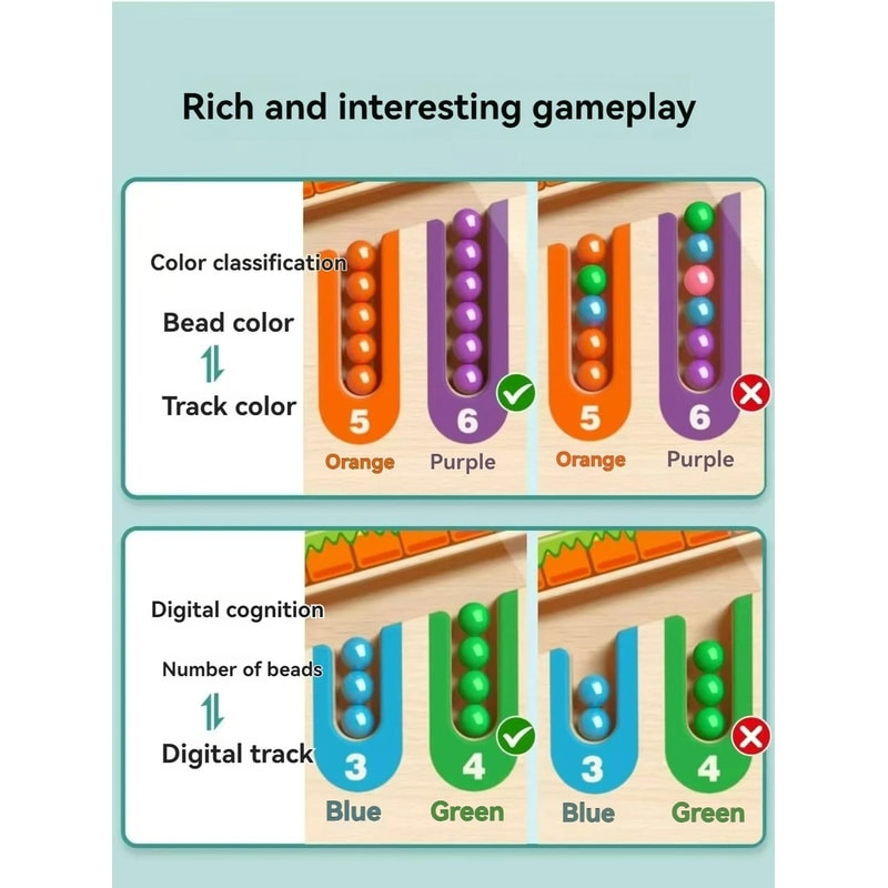 Magnetic Wooden Maze Puzzle Early Learning Concentration Logic Training Toy 4