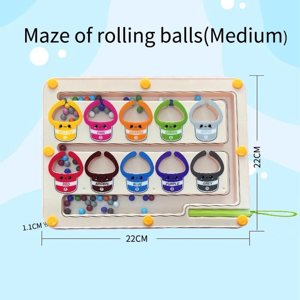 Magnetic Wooden Maze Puzzle Early Learning Concentration Logic Training Toy 5
