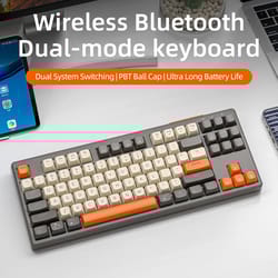wireless gaming keyboard – 87-key bluetooth dual-mode with rainbow rgb
