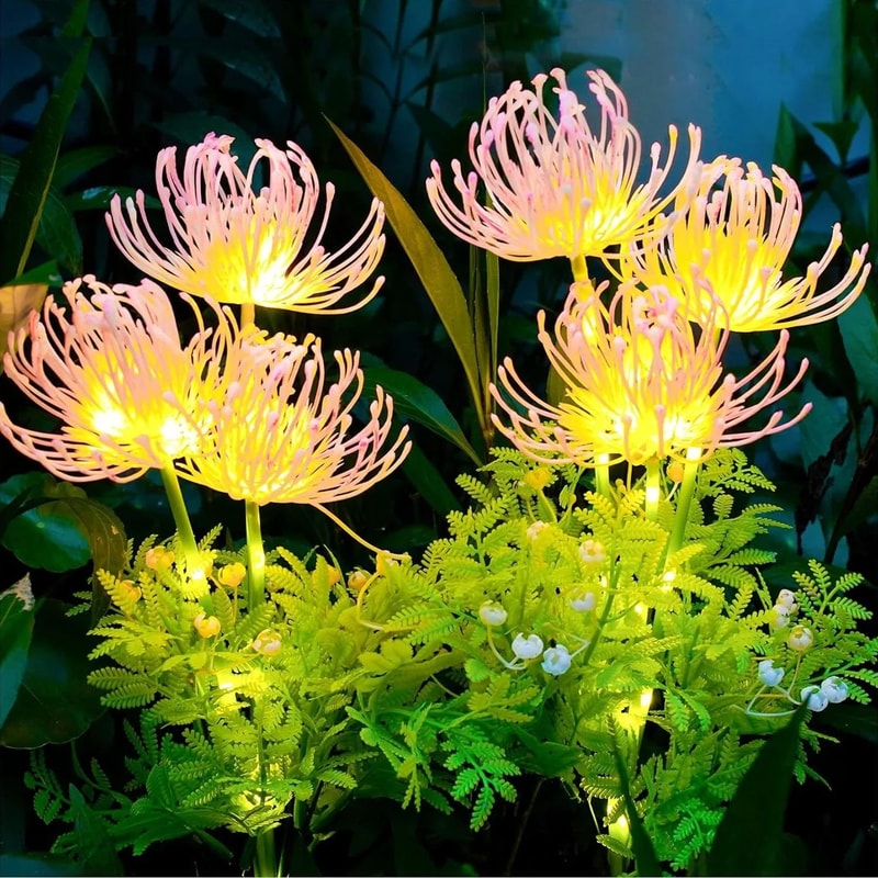 Solar Garden Flower Lights Outdoor Decorative Floral Shore Lights For Courtyard Lawn 9