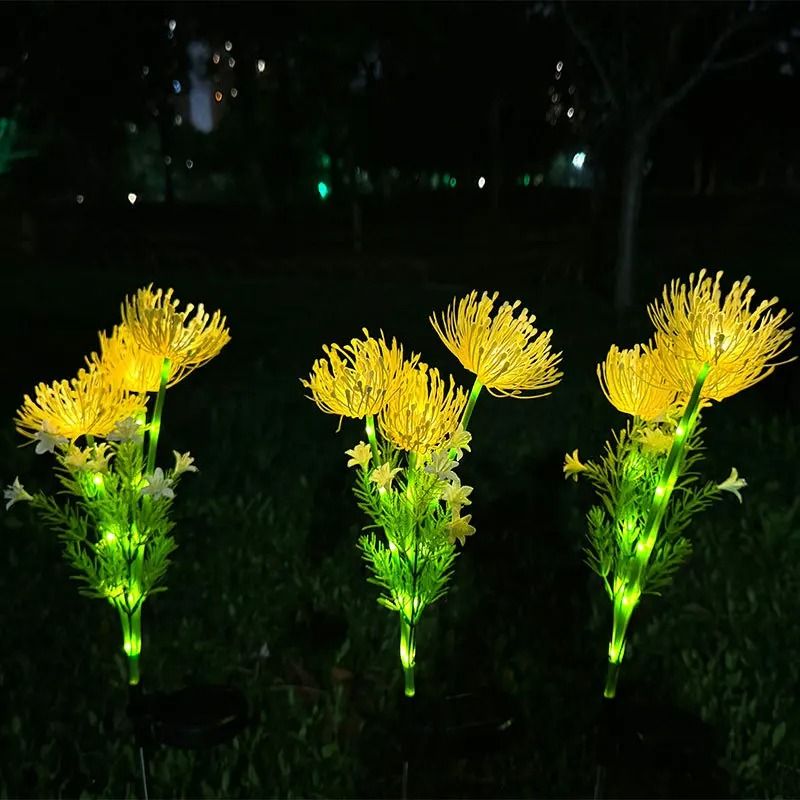 Solar Garden Flower Lights Outdoor Decorative Floral Shore Lights For Courtyard Lawn 8