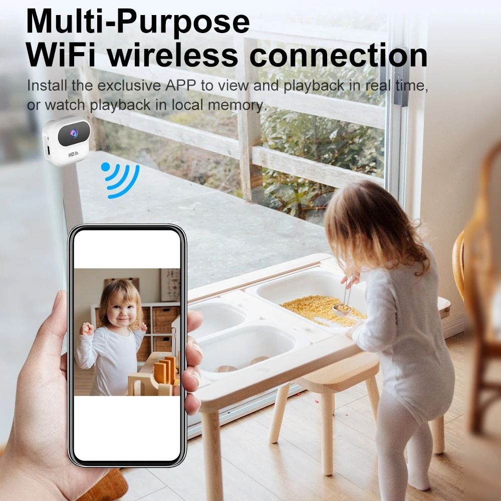 1080P WiFi Smart Mini Security Camera Compact Motion Tracking Home Monitor 4