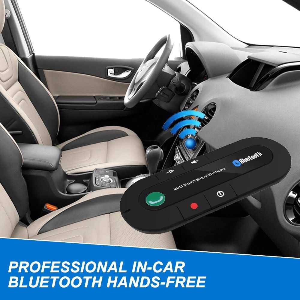 HandsFree Bluetooth Car Kit Wireless Sun Visor Speakerphone Music Player 2