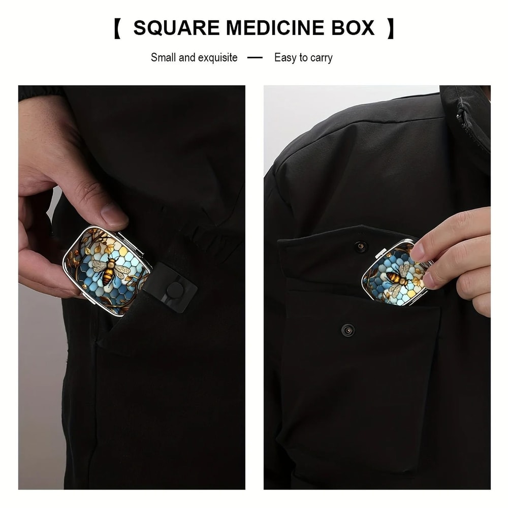 Compact Metal Travel Pill Case Portable Daily Medication Jewelry Organizer 3