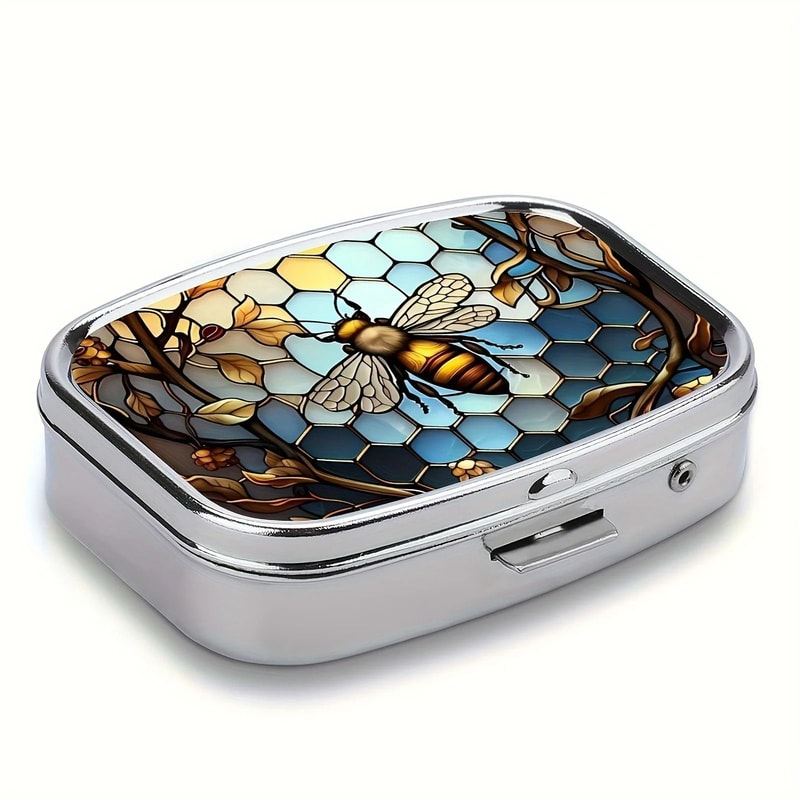 Compact Metal Travel Pill Case Portable Daily Medication Jewelry Organizer 5