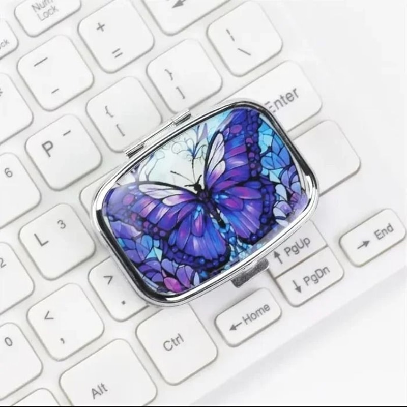 Compact Metal Travel Pill Case Portable Daily Medication Jewelry Organizer 8