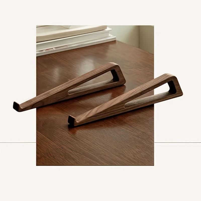 Portable Foldable Wooden Laptop Stand Ergonomic 12 Cooling Ventilation Set 1