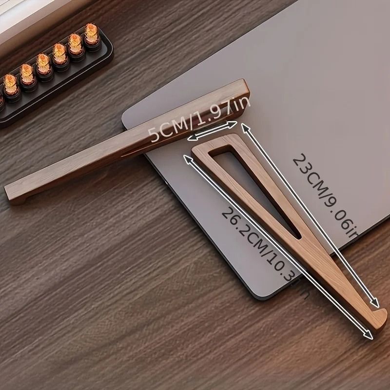 Portable Foldable Wooden Laptop Stand Ergonomic 12 Cooling Ventilation Set 2