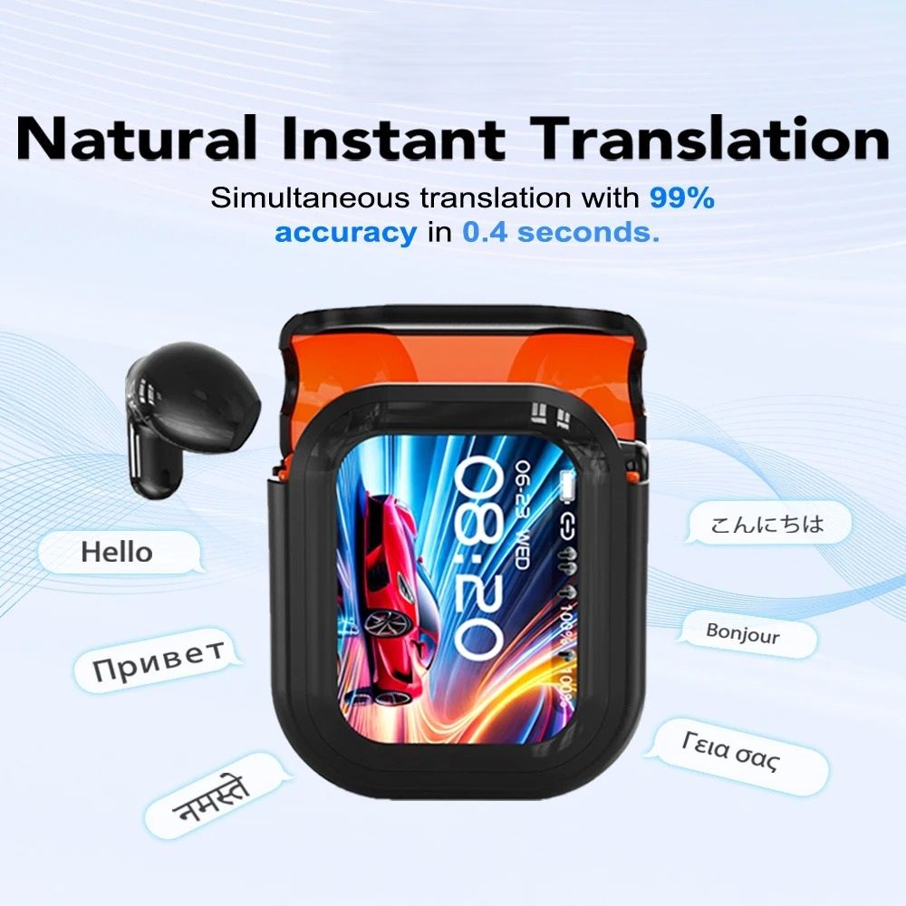 Wireless Bluetooth Translation Earphones RealTime Language Translator HD Audio 0