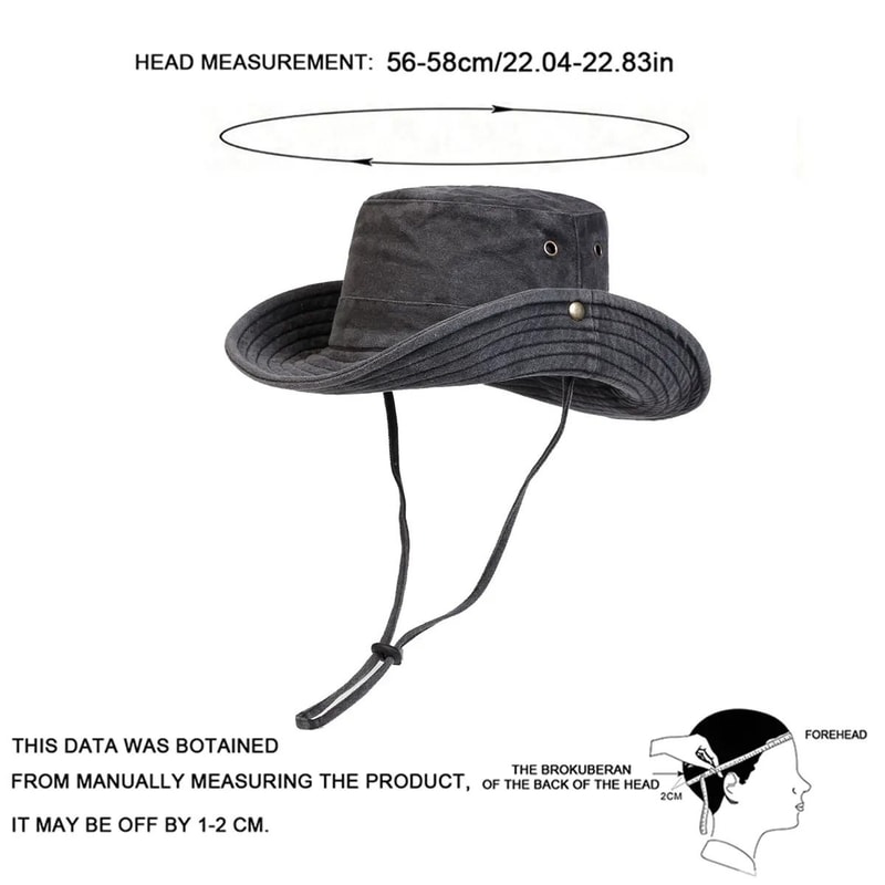 Washed Bucket Hat Large Brim Outdoor Fisherman Cap For Sun Protection 5