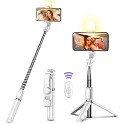 wireless bluetooth selfie stick tripod – 3-in-1 foldable design with led fill light