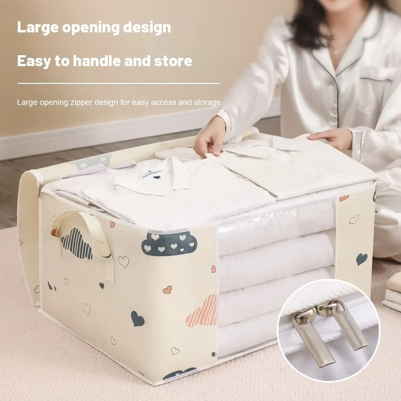 Large Capacity Clothes Storage Bag Foldable Organizer For Blankets Bedding 5