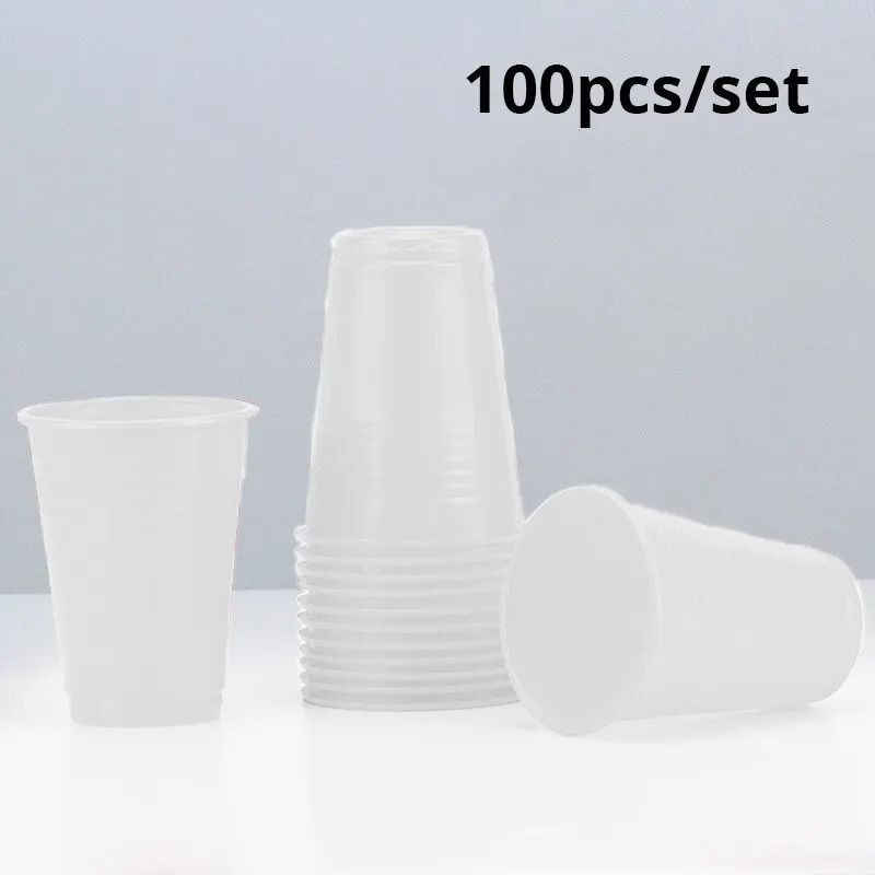 100Piece Colored Disposable Plastic Cup Set Durable 220ml Party Supplies 8