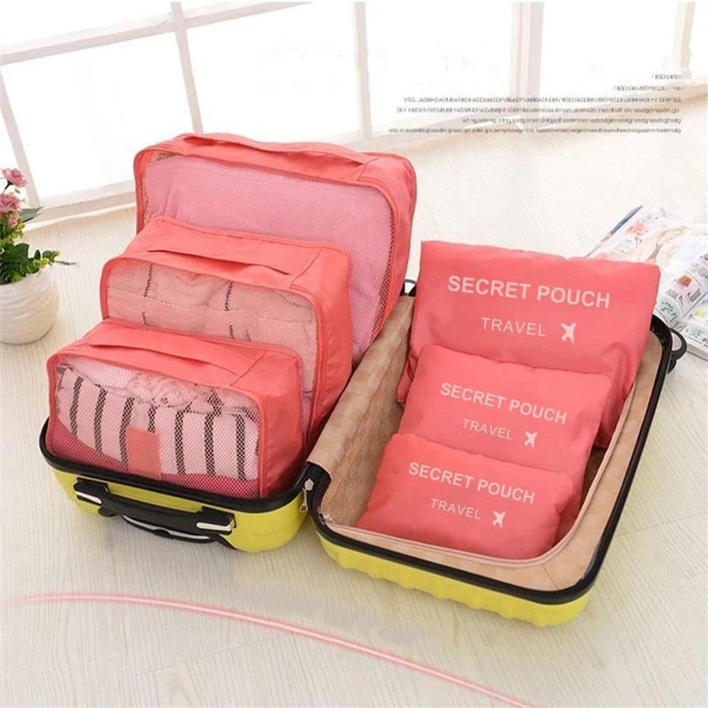 6Piece Travel Storage Bag Set Large Capacity Luggage Clothes Organizer 2