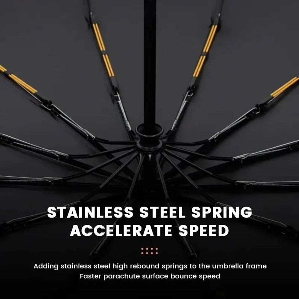 12Bone Fully Automatic HeavyDuty Umbrella UV Resistant Windproof Folding Design 3