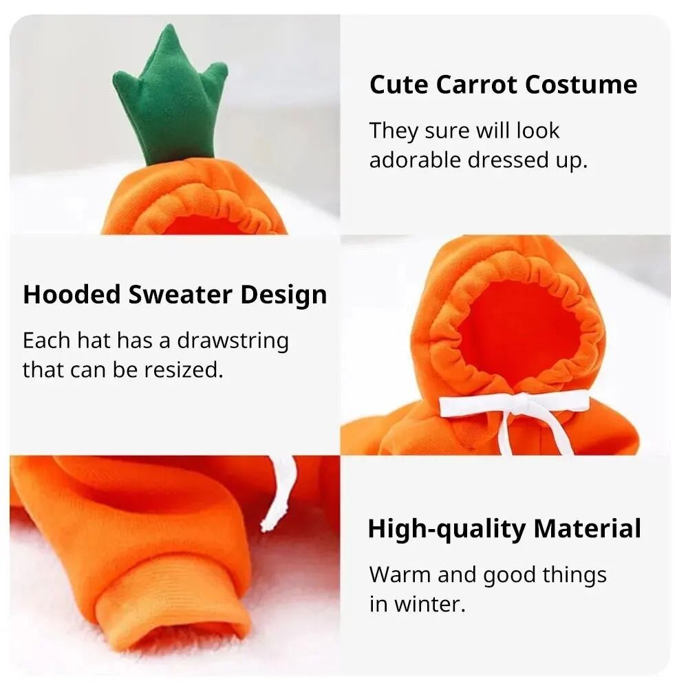 Cute Carrot Dog Hoodie Warm Fleece Puppy Sweater Coat 4
