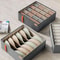 Dark Grey Underwear Storage Box MultiGrid Drawer Wardrobe Organizer 3