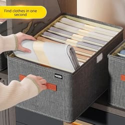 oxford partition clothing storage box – wardrobe organizer with transparent lid