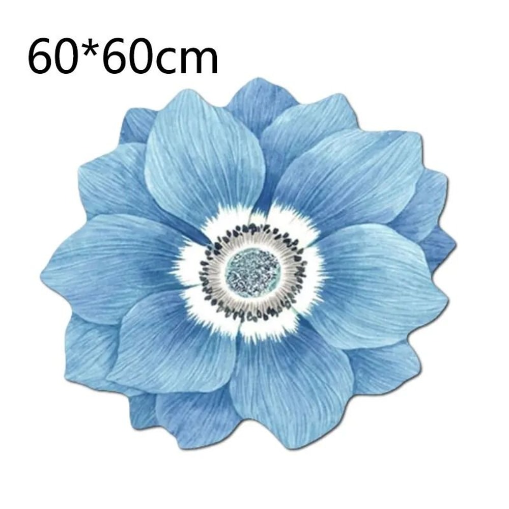 FlowerShaped Memory Foam Carpet Slow Rebound Coral Velvet Rug 5