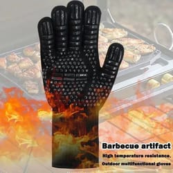 professional heat resistant oven glove – cut-resistant & non-slip silicone bbq mitt
