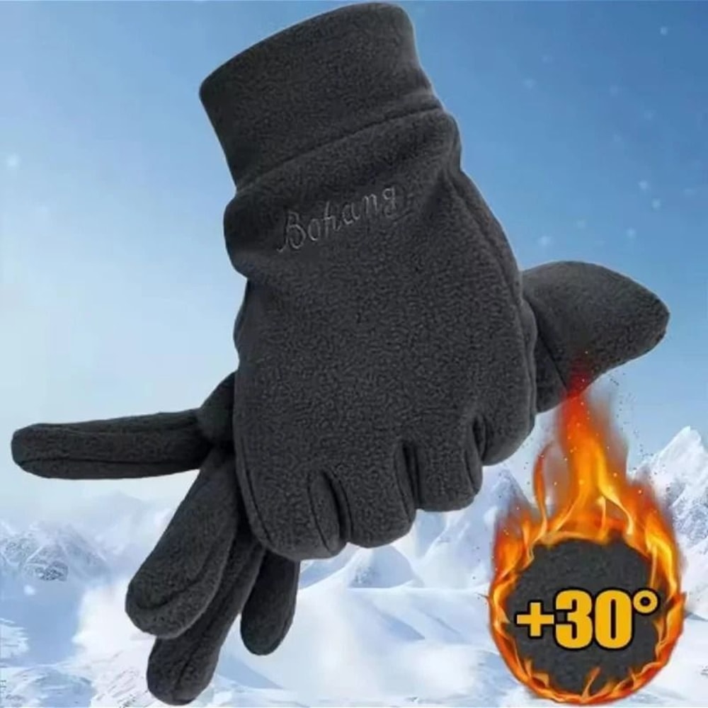 Mens Womens Thicken Thermal Winter Gloves Windproof Fleece Skiing Cycling Mittens 2
