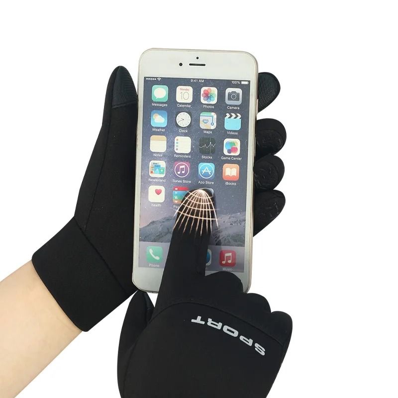 Thermal Football Outdoor Sports Gloves Waterproof HighDensity Nylon Grip 1