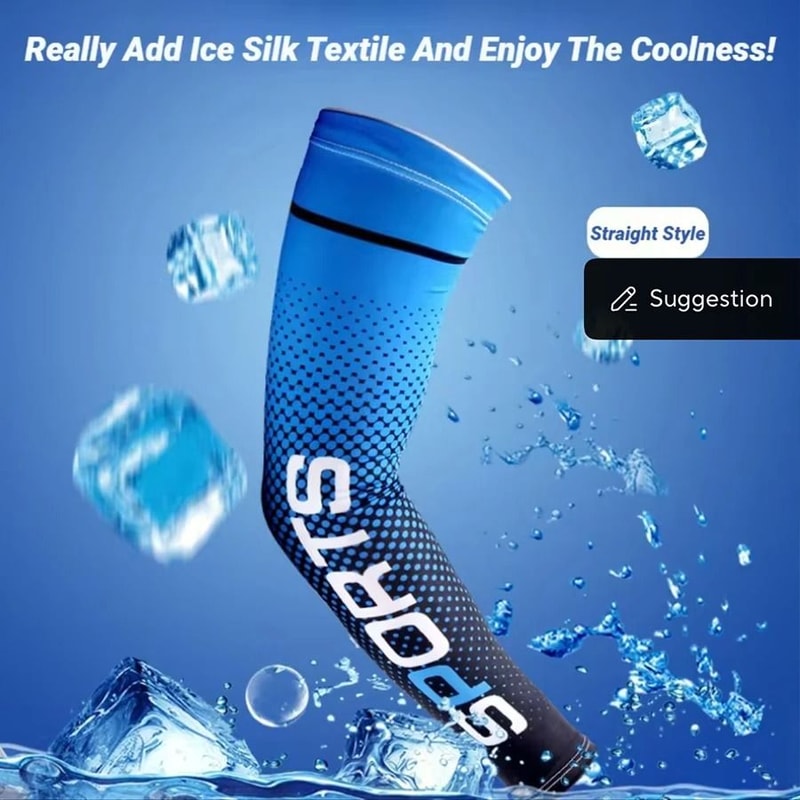 Summer Ice Silk Sunscreen Sleeves Cooling UV Protection AntiSlip Arm Covers 2