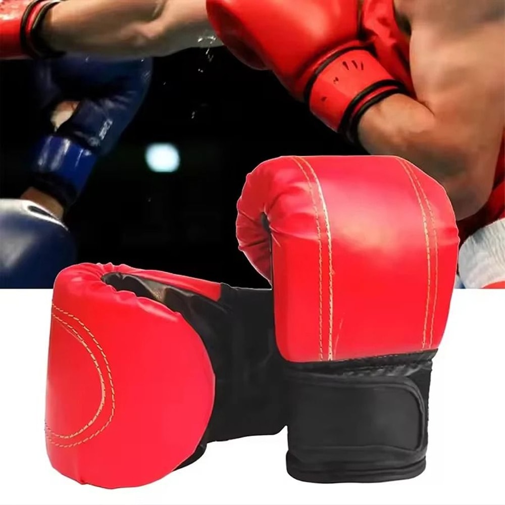 Training Boxing Gloves Adults Unisex Sanda Exercise Leather Mitts 0