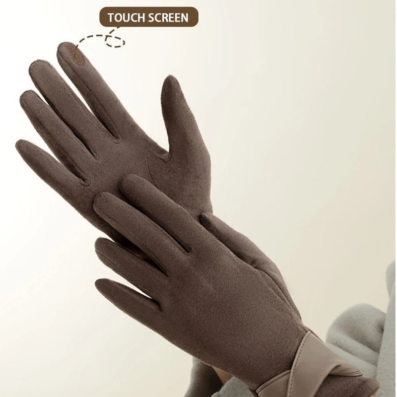 Korean Style Winter Thermal Gloves Touchscreen Windproof Velvet AntiCold Mittens 3